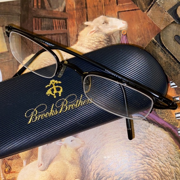 👓🐑BROOKS BROTHERS Titanium BB 366 1224T Eyeglasses & Case - Picture 1 of 12